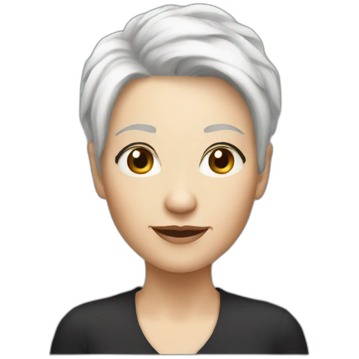 older white skin women black very short hair   emoji