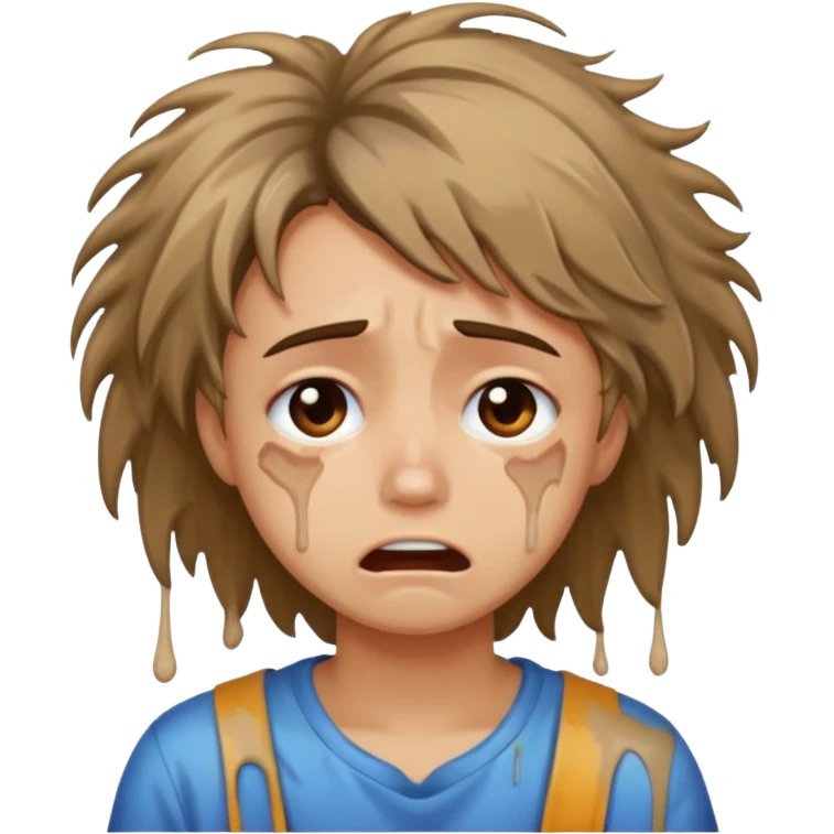 Person crying before cleaning emoji