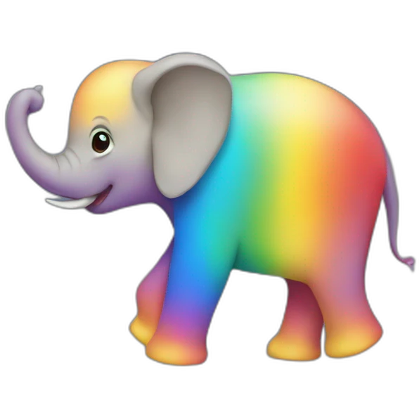 rainbow elephant emoji