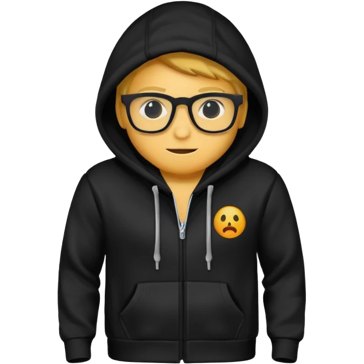 Hoodie with nerd-ish logo emoji