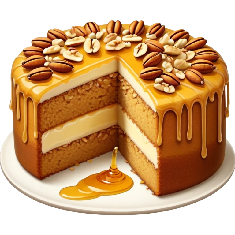 whole honey cake topped with honey and nuts emoji