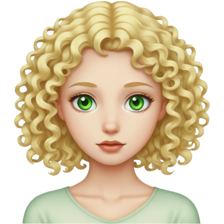 Tall curl blonde girl green eyes pale  emoji