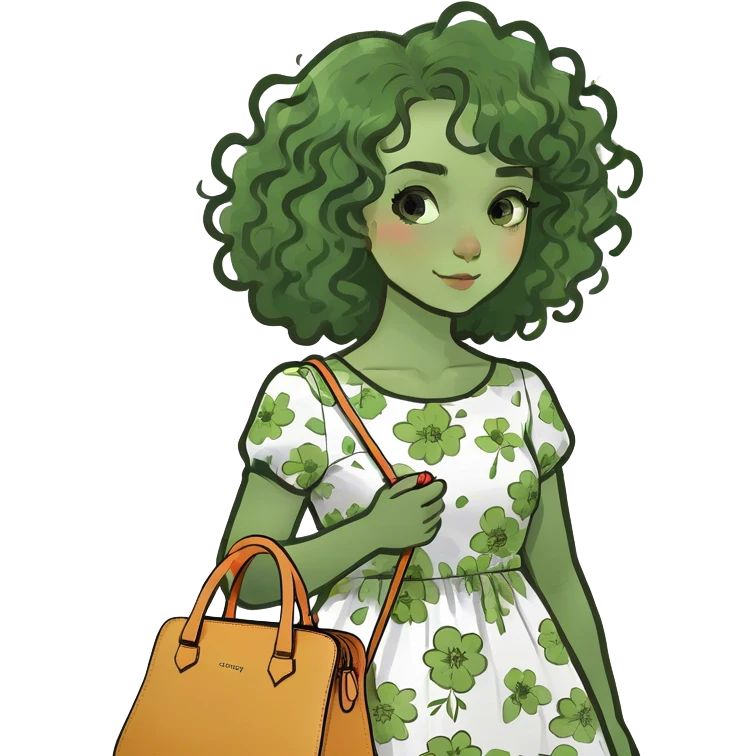 Curly hair girl emoji