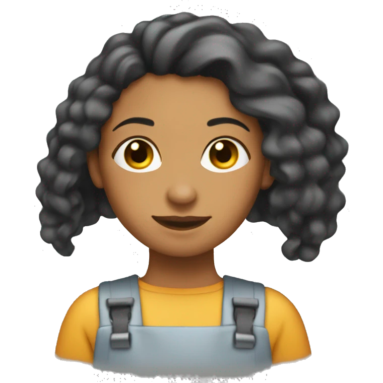 Long hair Mixed girl welding emoji