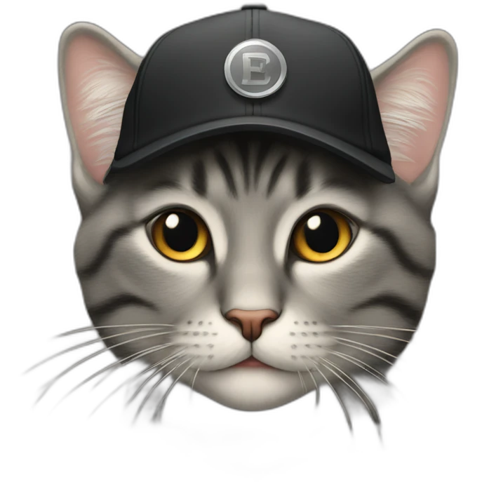Schwarze-Katze-mit-Basecap emoji