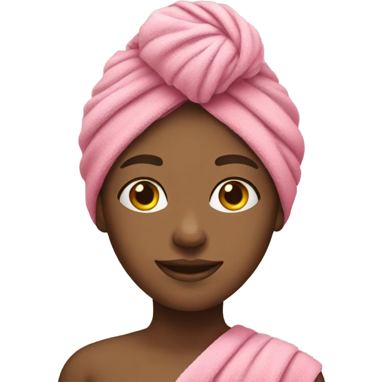 Girl with pink towel on head emoji