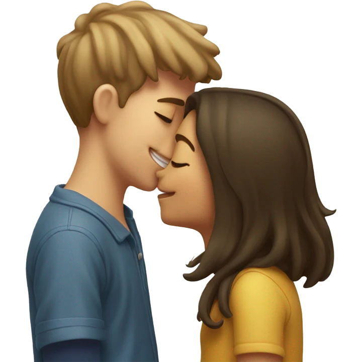 girl kissing boy emoji