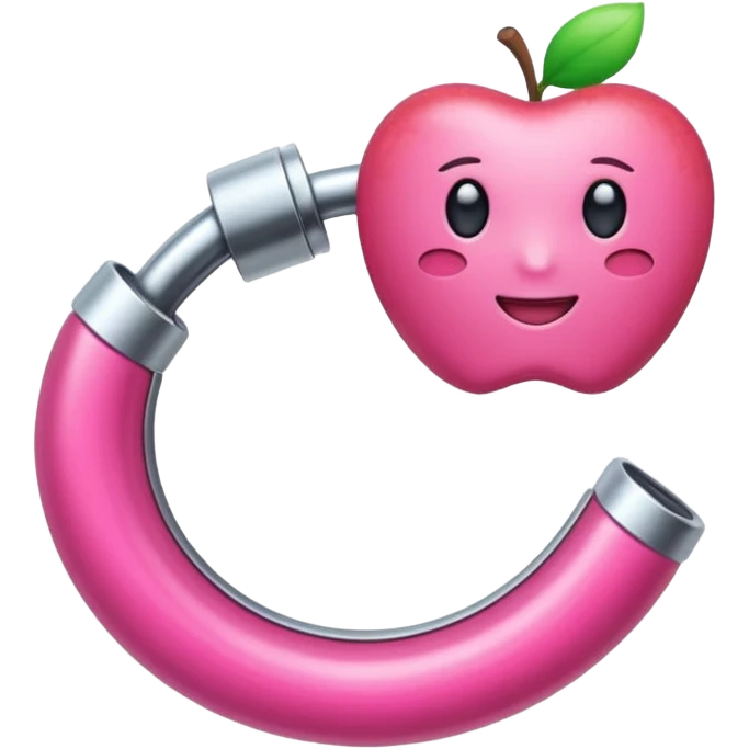 Pinza curva para pestañas rosadas con aspecto de emoji de apple emoji