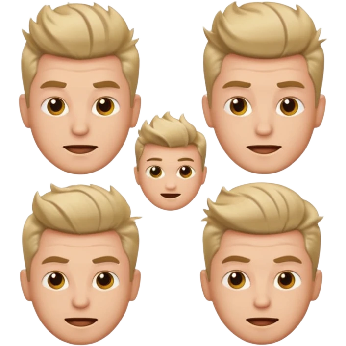 buat kan saya emoji berupa icon cowo dengan potongan quiff rapih dengan berbagai ekspresi emoji