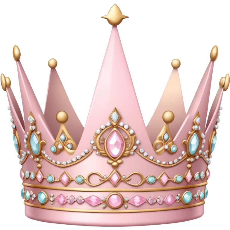 White and pastel pink crown emoji