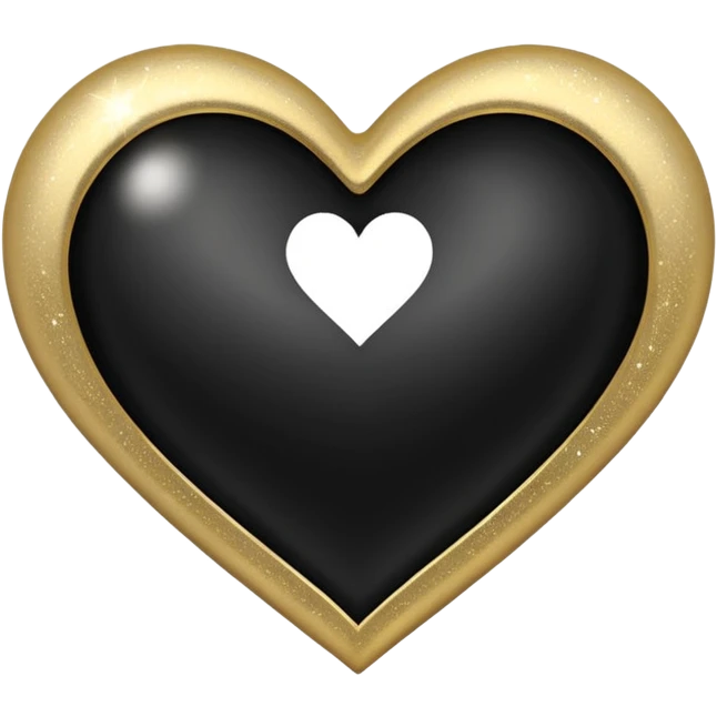 black heart with gold sparkles emoji