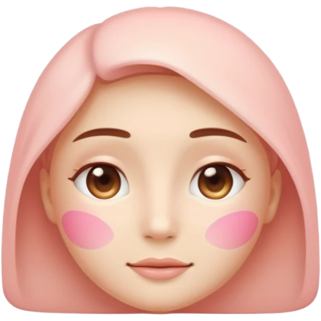Minimal skincare emoji of a calm glowing face, soft blush tones, healthy radiant skin, minimalist style, gentle gradient, wellness aesthetic, no strong outlines, spa-inspired emoji. emoji