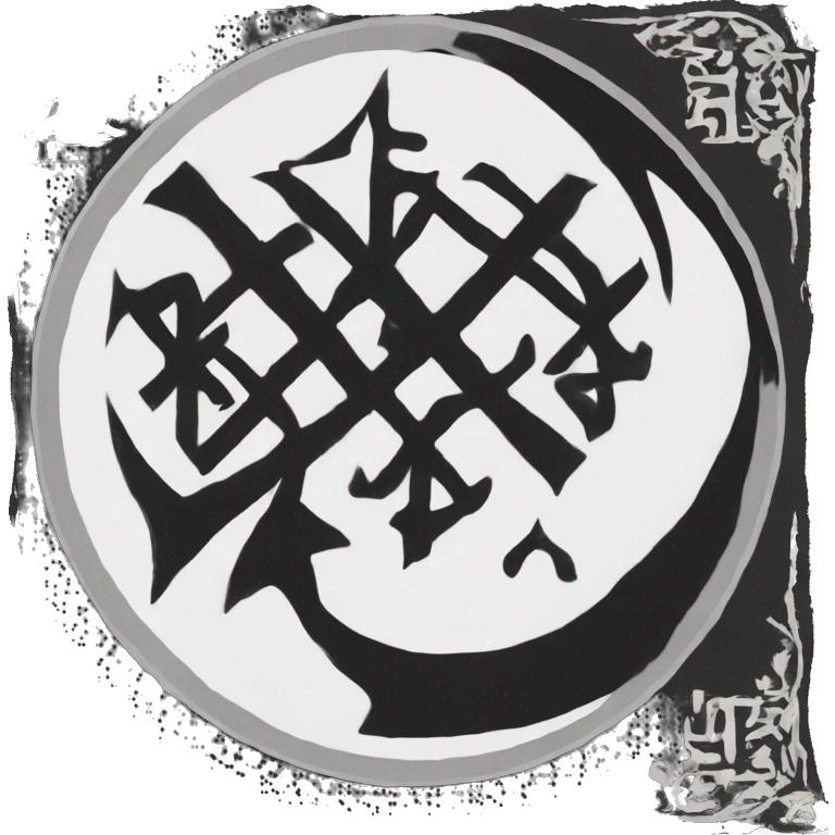 black flag,shows the Seal of Muhammad within a white circle, with the arabic phrase above it, "There is no god but Allah". emoji