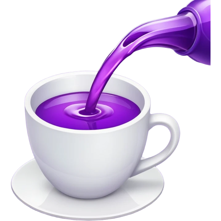 White cup spilling purple liquid  emoji