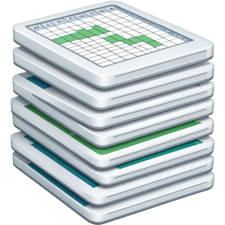 multiple spreadsheets stacked emoji