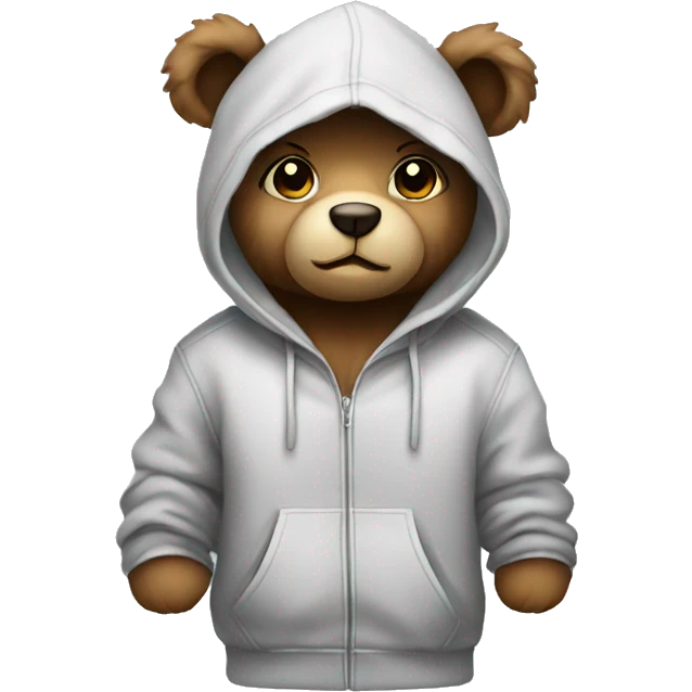 cute teddy wearing a hoodie emoji