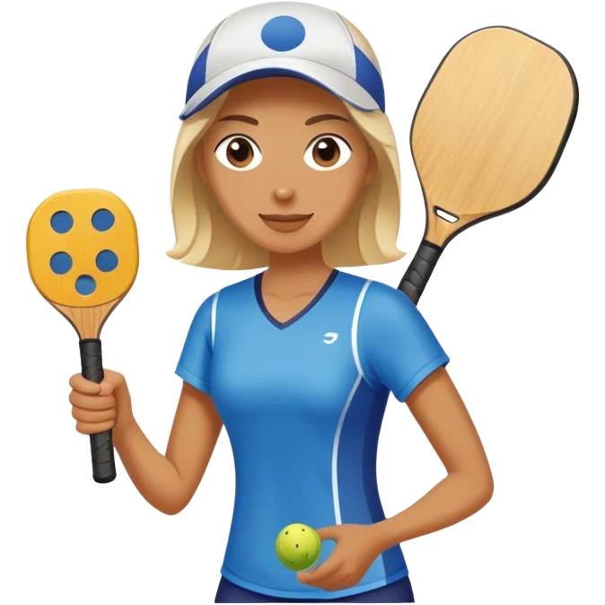 woman playing pickleball with flat, opaque paddle emoji