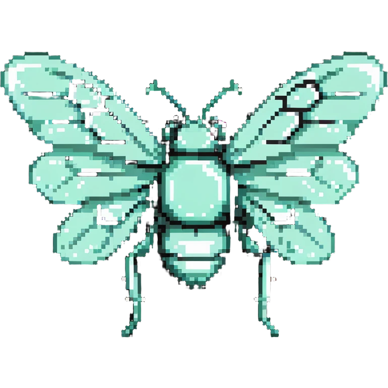 Mint green female bee with diamond wings, sparkly rhinestones, and glittery effects emoji