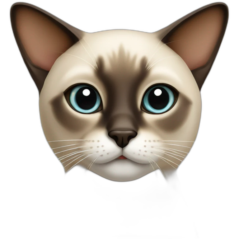 Siamese cat with round face emoji