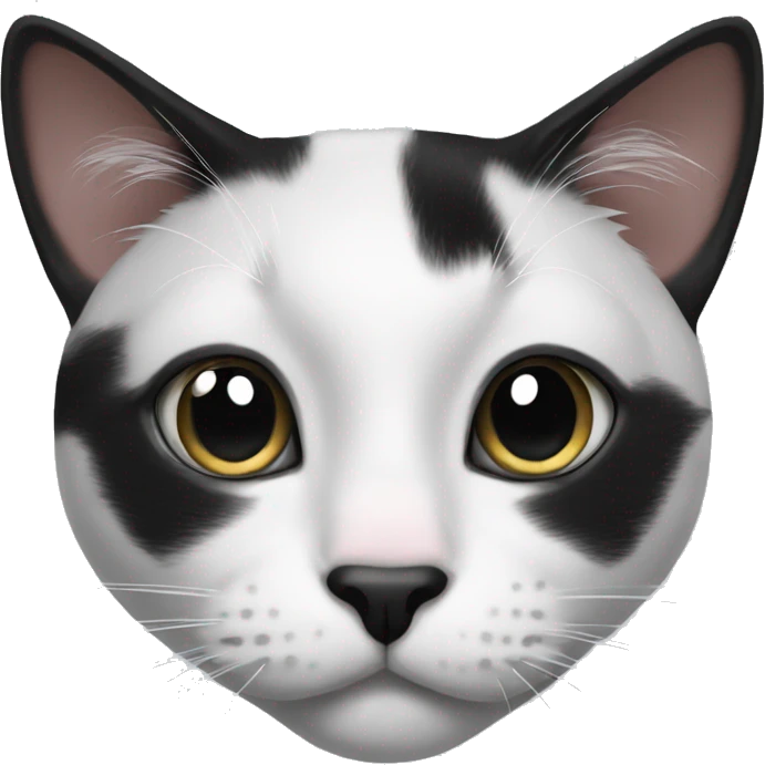 black and white cat with black diamond on nose emoji