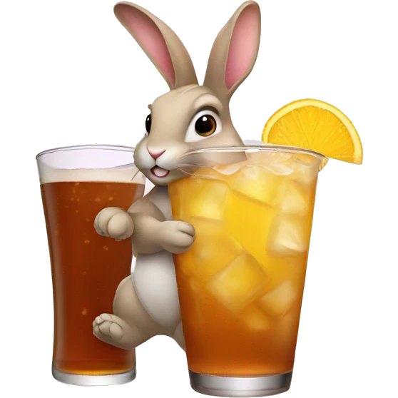 Bunny with a drink emoji