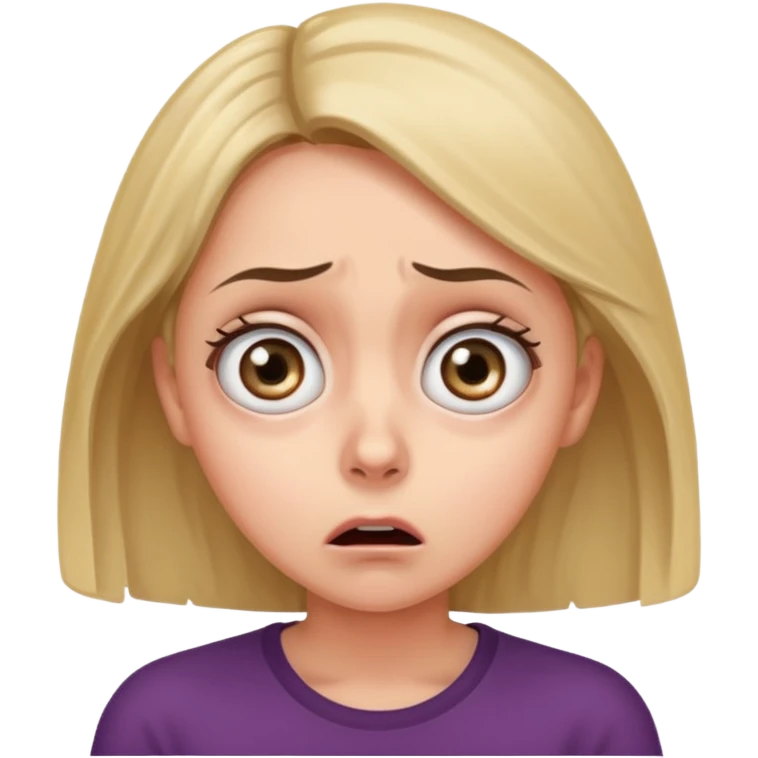 A realistic waist-up portrait of a frightened woman emoji