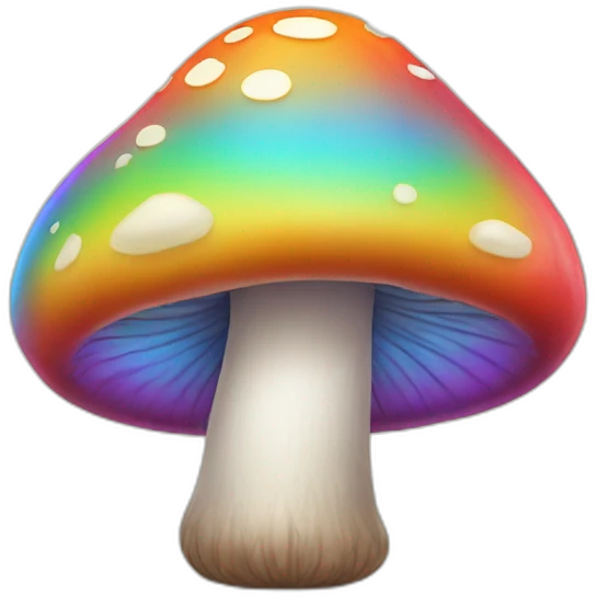 mushroom with raimbow emoji