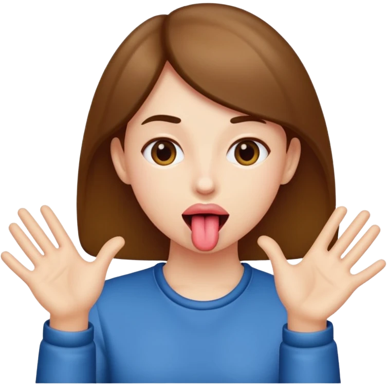 Tongue out hands on the side emoji