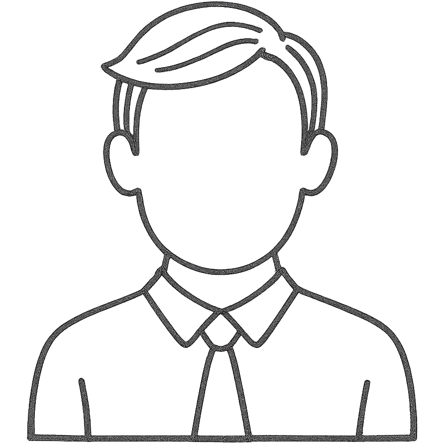 hand-drawn outlined icon of a man with no fill emoji