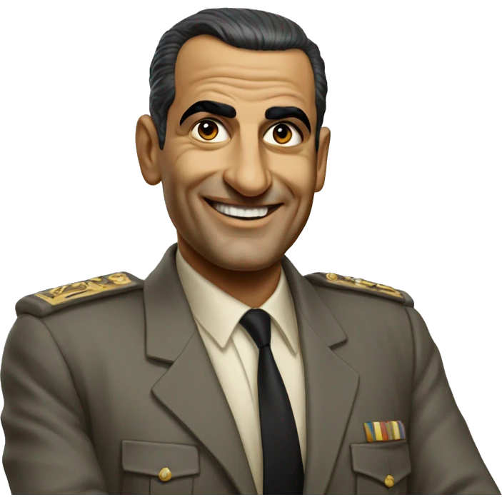 photorealistic Gamal Nasser shows thumbs up emoji