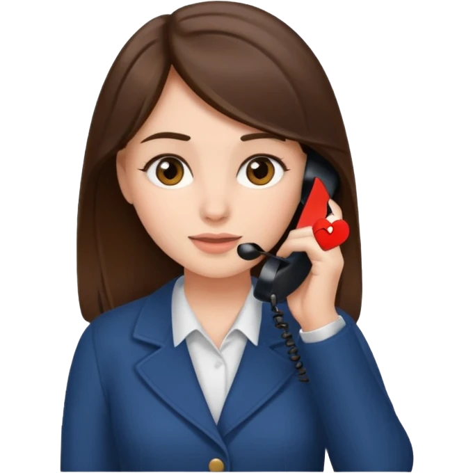 ￼ Brunette Haired Girl on the phone  emoji