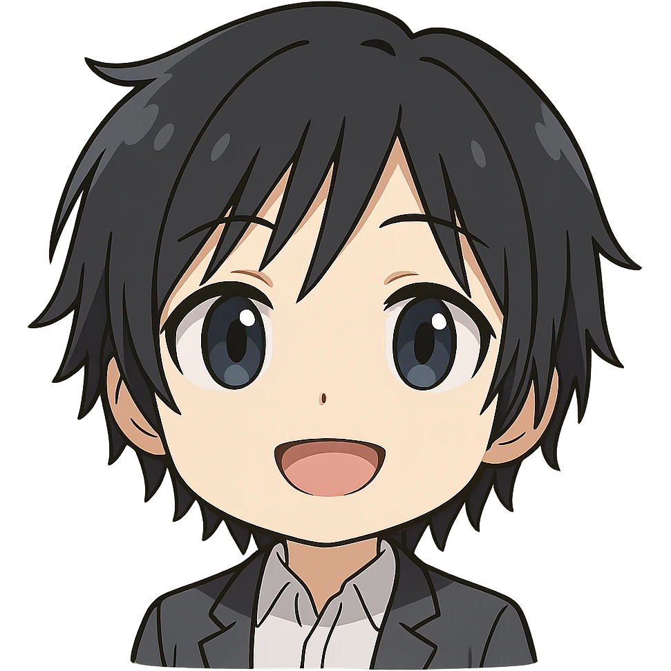 chibi anime style emoji combining Hiro from 'Darling in the Franxx', Miyamura from 'Horimiya', and Kanata Asai from 'Ovation Moments' emoji