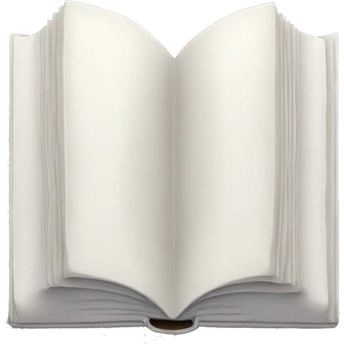 closed book, white cover, standing emoji