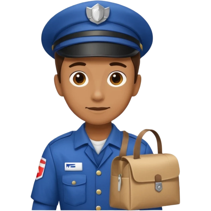 mail carrier with bag in postal crew emoji