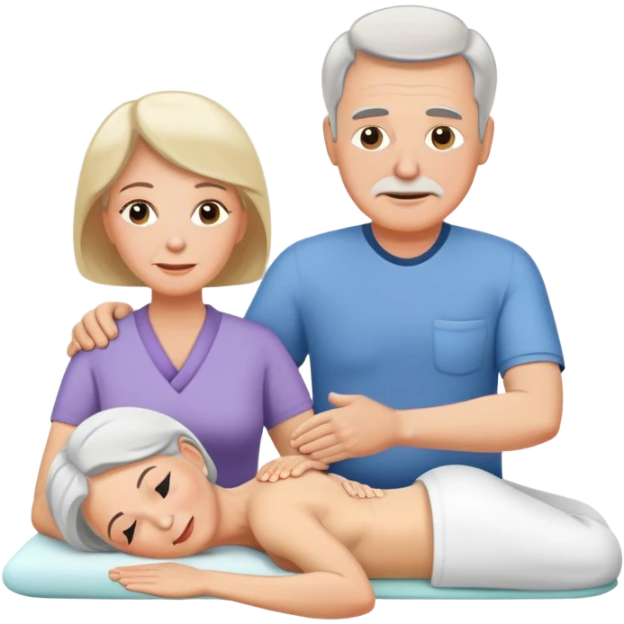 60-year-old white man giving massage to 60-year-old white woman emoji