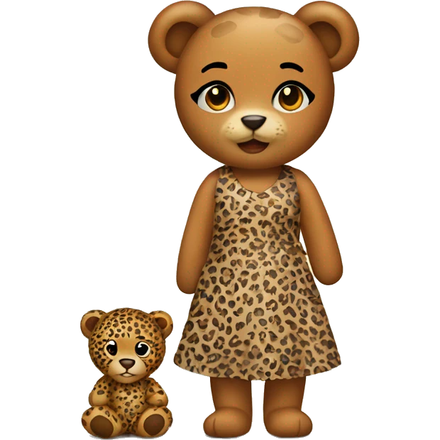 Teddy with Leoprint dress emoji