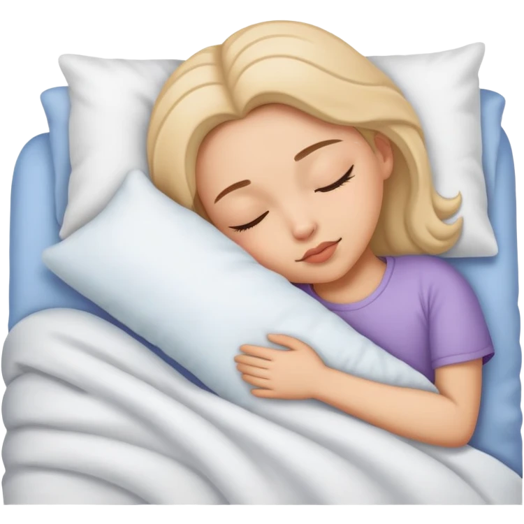 A girl sleeping in bed  emoji