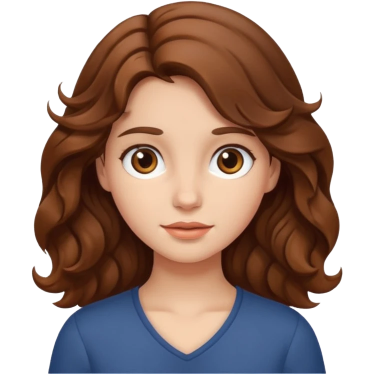 Chica de cabello castaño ondulado emoji