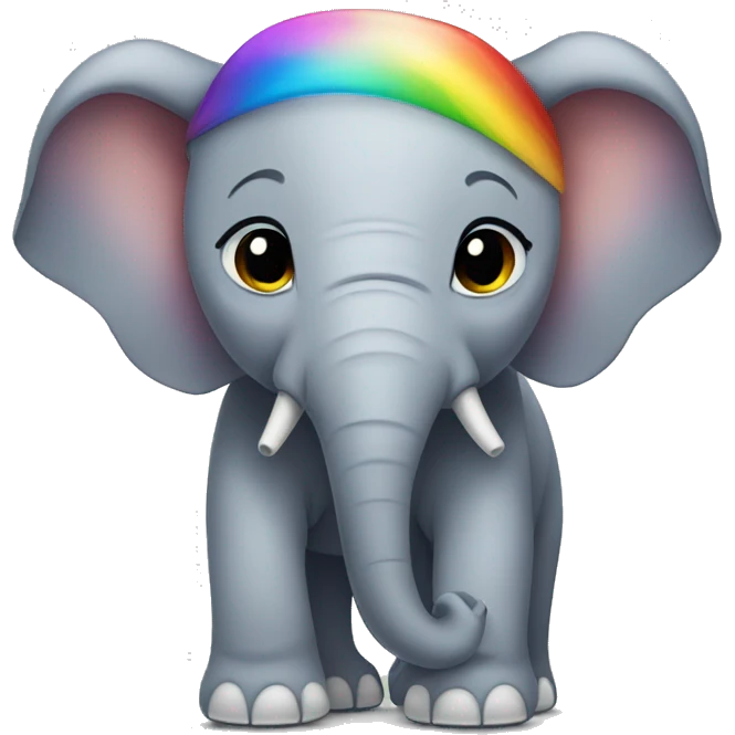 elephant with rainbow ears emoji