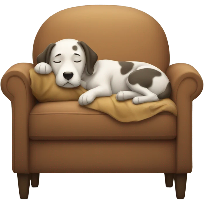 sleeping boy with dog couch emoji