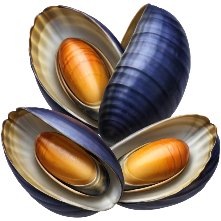 emoji of 3 open mussels emoji