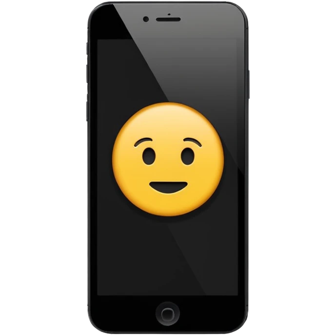 smartphone with message symbol, display showing new message, minimalist emoji