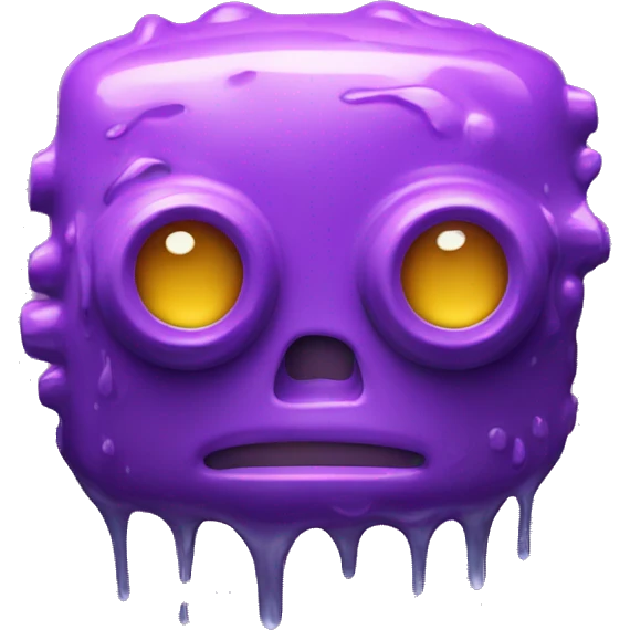 melting robot face purple emoji