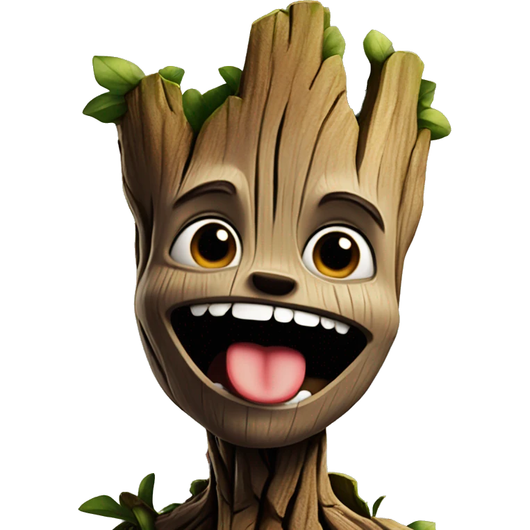 groot with his tounge out being silly emoji