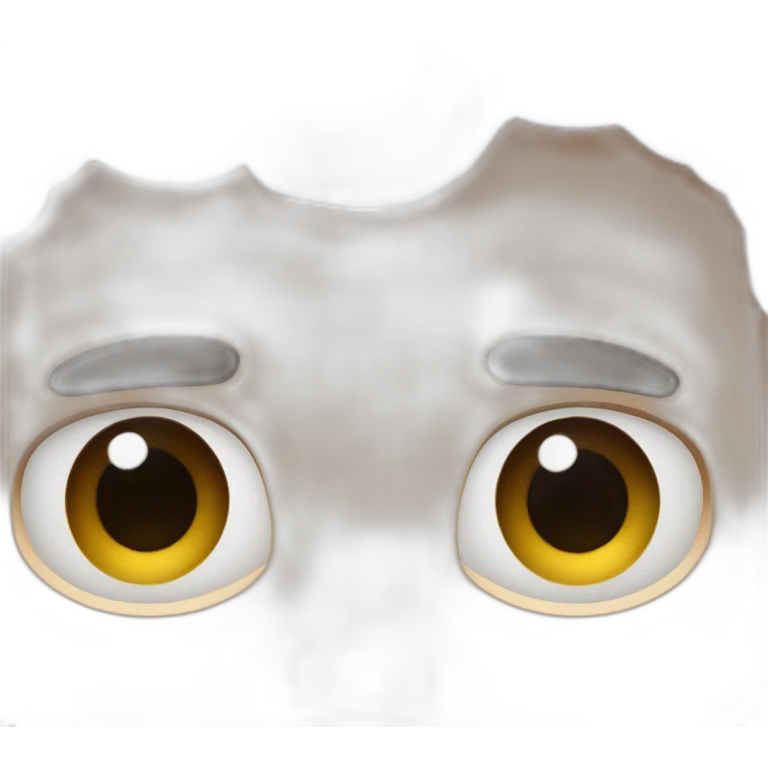 He has black eyes His eyes are close to each other He has dark brown hair He is medium-skinned emoji