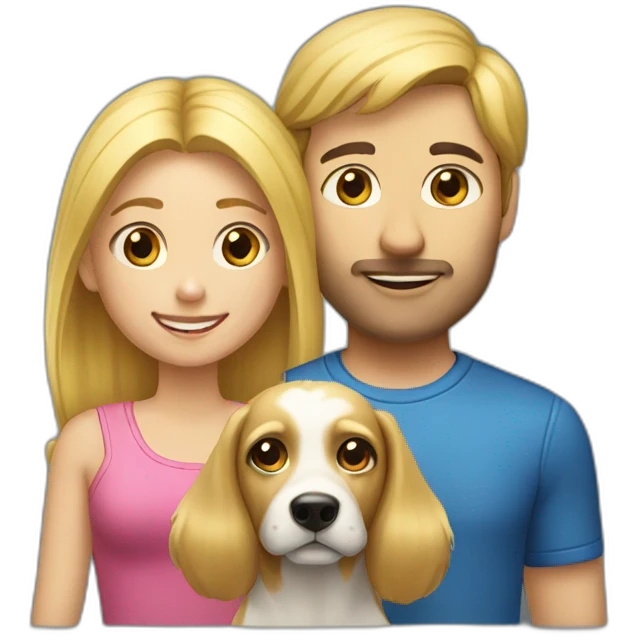 blond-hair-man-and-girl-with-dog emoji