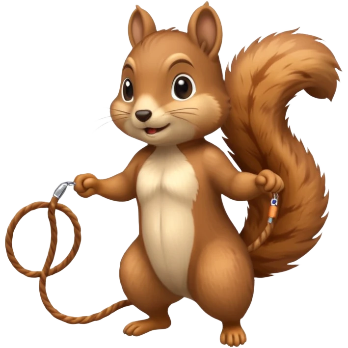Squirrel playing skipping rope emoji