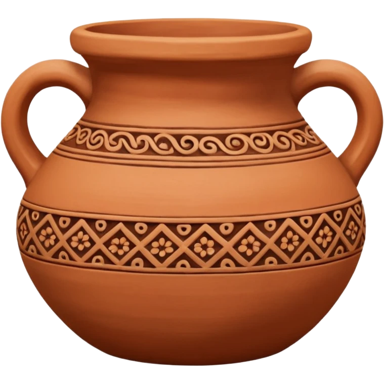 clay pottery with motifs emoji