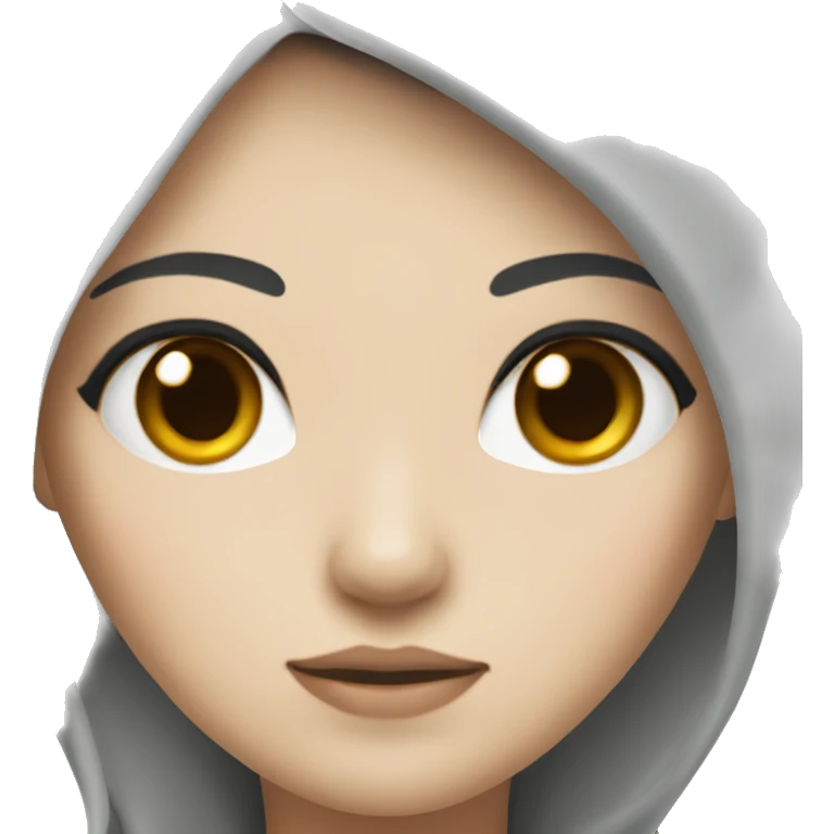 Half Asian half white girl with black hair  emoji