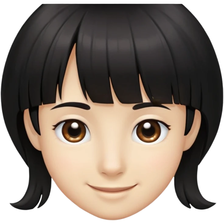 i have black shoulder lenght hair with fringe. i have 2 little moles on my left cheek wich is not far from my eye and my ear. i have sweet smile. emoji